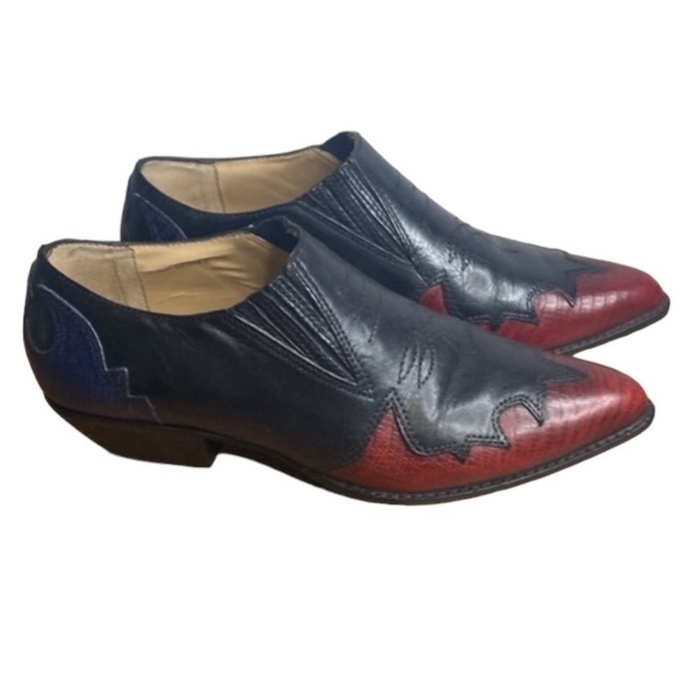 Maripe Vintage 90s Santa Fe Western Leather Cowboy Slip On Booties Size 8